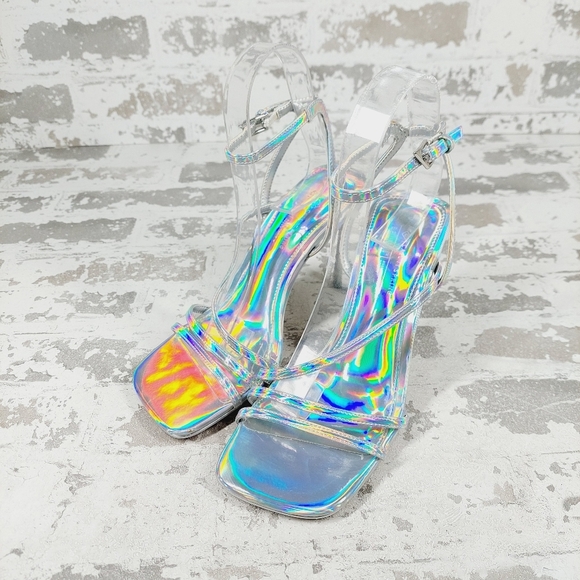 NEW Call It Spring Silver Summer Evening Stilettos Ankle Loop Party Sandals E931 - Picture 2 of 14